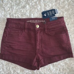 AMERICAN EAGLE MAROON JEAN SHORTS